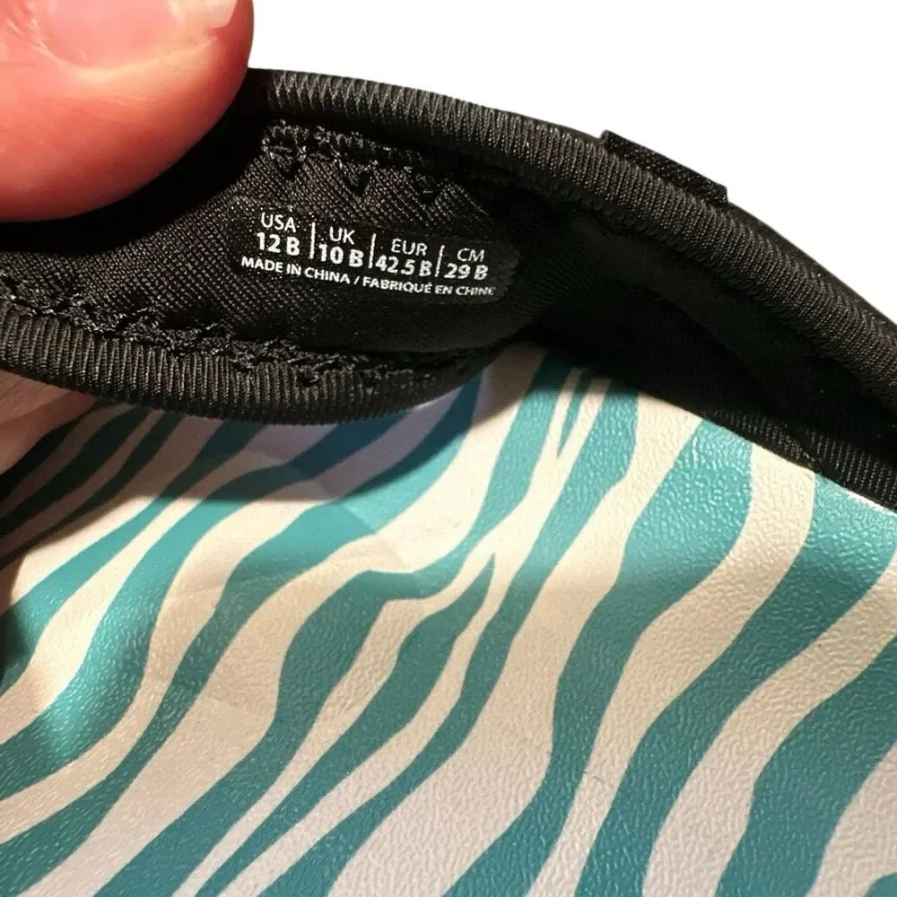 Spenco Yumi wild black zebra orthotic arch support flip flops thongs 12